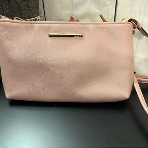 Aldo Pink Crossbody Bag with Gold Hardware and Textured Finish